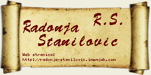 Radonja Stanilović vizit kartica